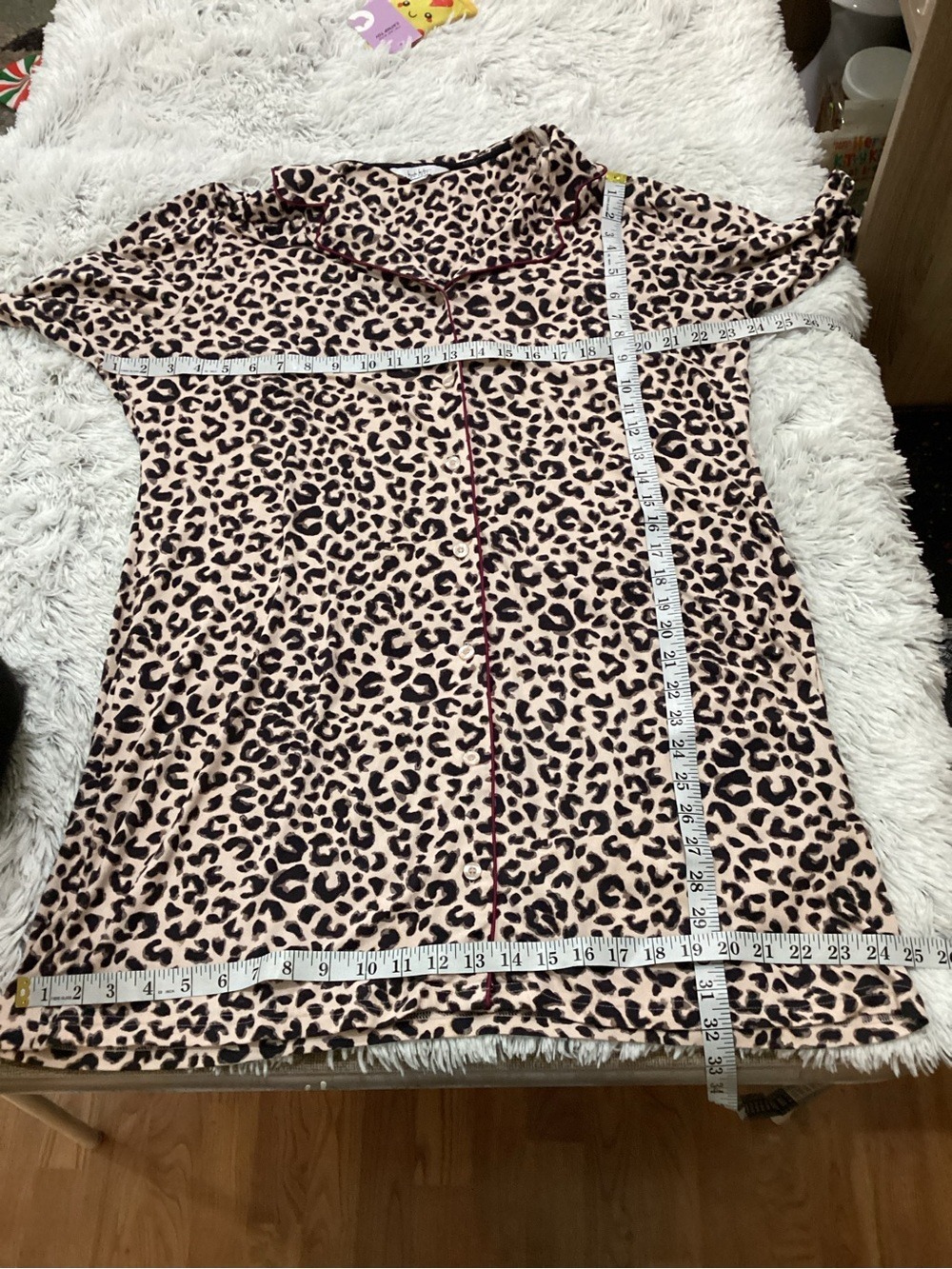 Nicole Miller New York Leopard Print Sleep Shirt Nightgown XL - Picture 9 of 16